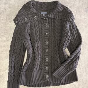 Vintage Lands End Chunky Knit Sweater Cardigan